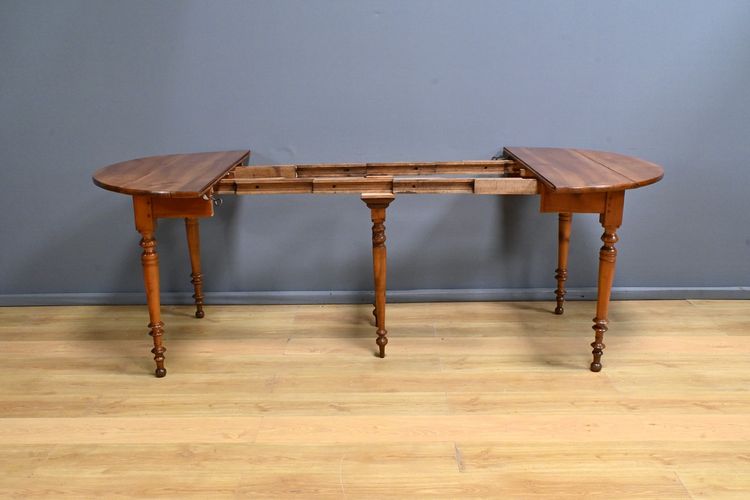 Table 4 à 10 Couverts à Allonges en Merisier, style Louis Philippe – Fin XIXe