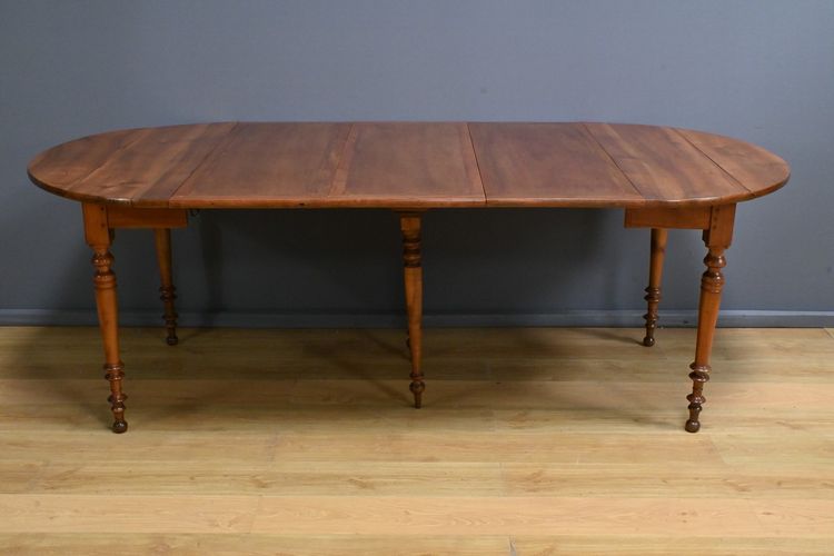 Table 4 à 10 Couverts à Allonges en Merisier, style Louis Philippe – Fin XIXe