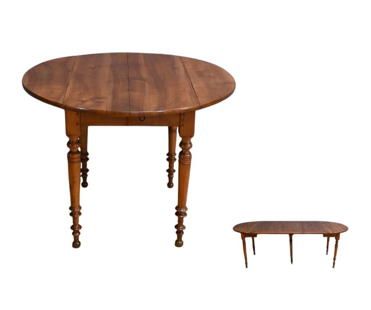 Table 4 à 10 Couverts à Allonges en Merisier, style Louis Philippe – Fin XIXe