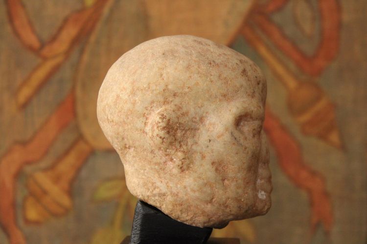 Testa maschile in marmo stile antico, XIX secolo