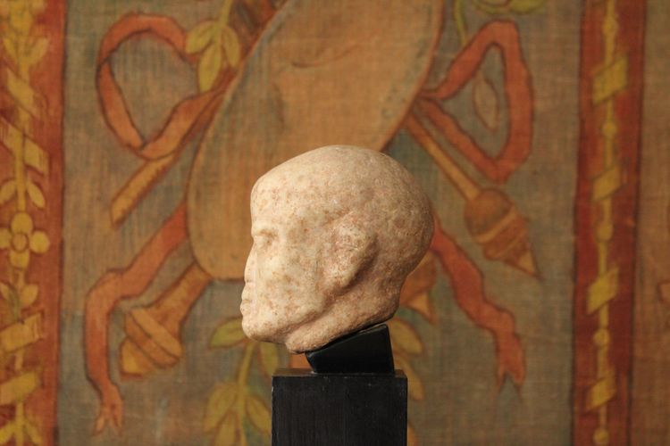Testa maschile in marmo stile antico, XIX secolo