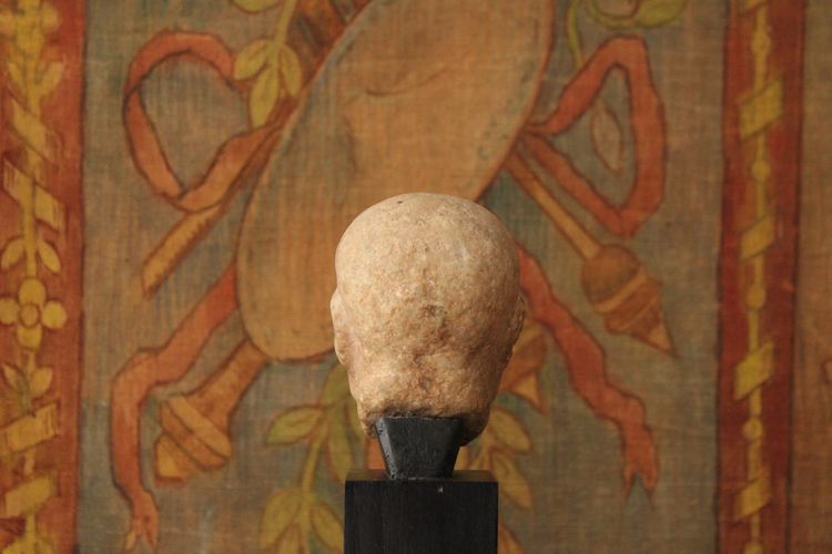 Testa maschile in marmo stile antico, XIX secolo