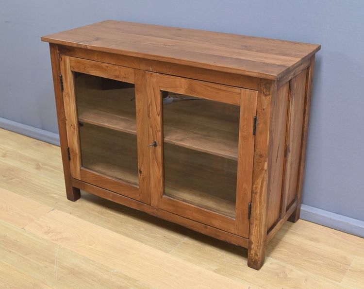 Solid teak display case, India - Early 20th century