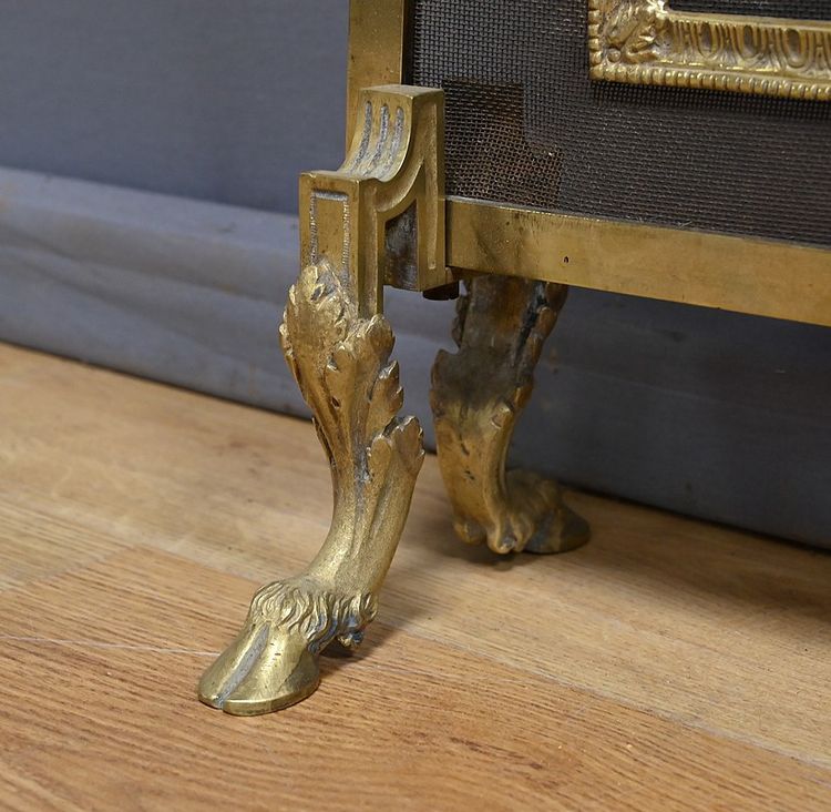 Écran de Cheminée en Bronze, style Louis XVI, époque Napoléon III – Milieu XIXe