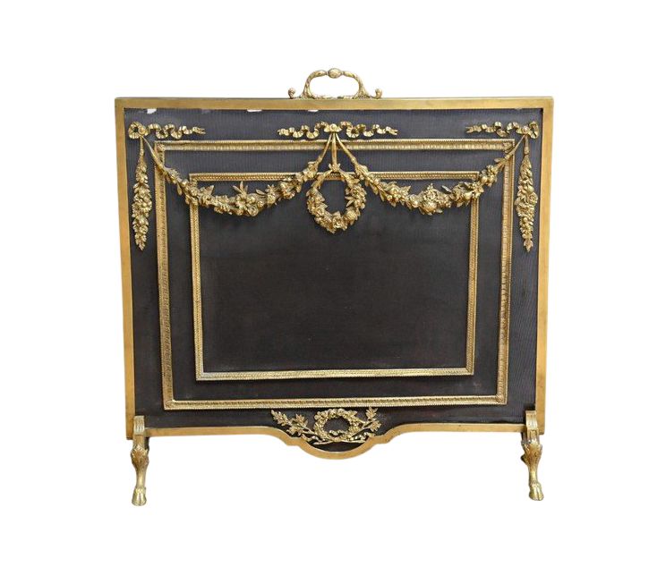 Écran de Cheminée en Bronze, style Louis XVI, époque Napoléon III – Milieu XIXe