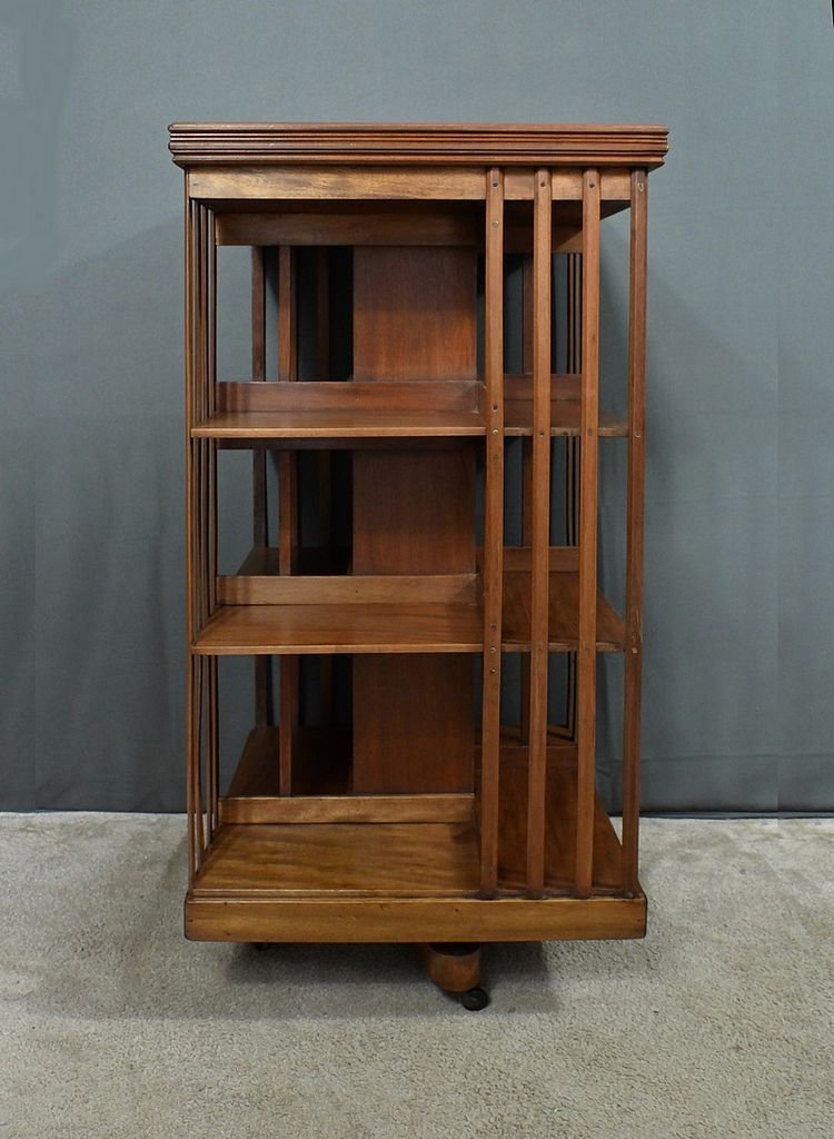 Grande libreria girevole in mogano, Inghilterra - Fine XIX secolo