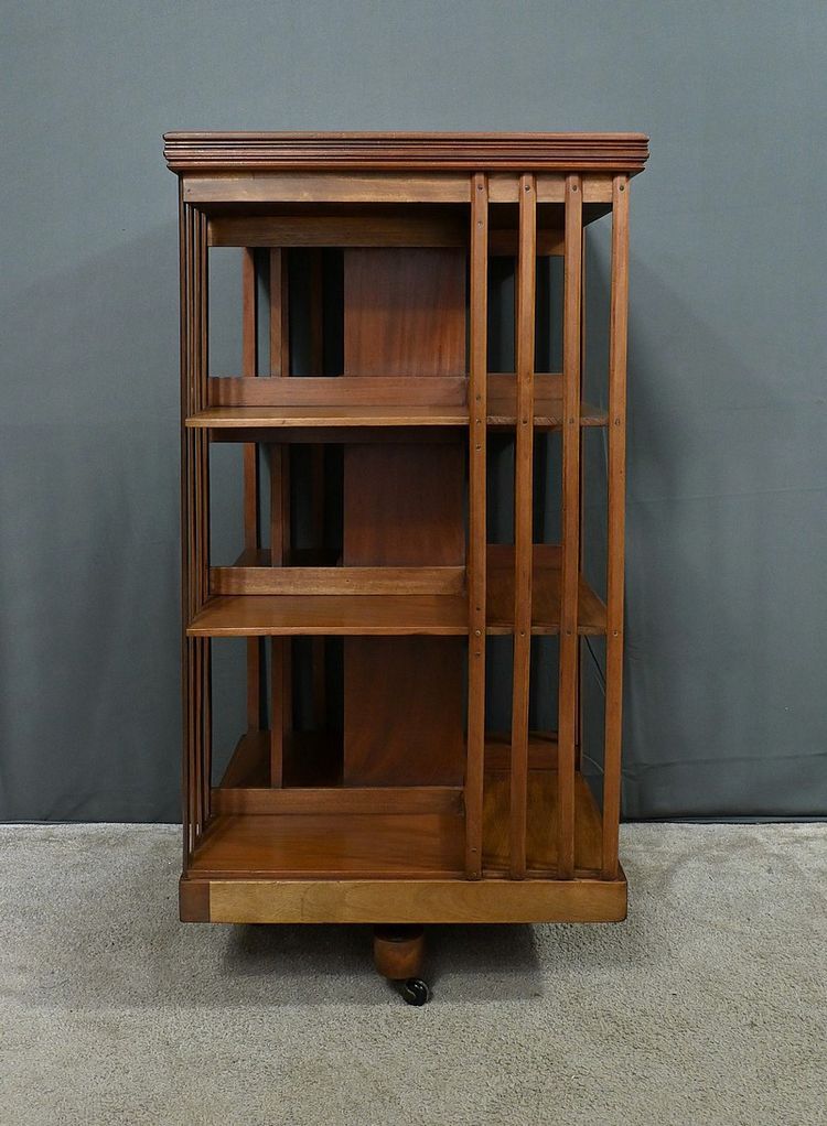 Grande libreria girevole in mogano, Inghilterra - Fine XIX secolo