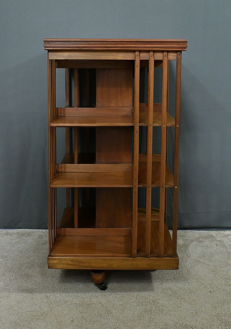 Grande libreria girevole in mogano, Inghilterra - Fine XIX secolo