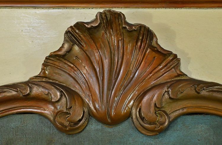 Specchio Trumeau in legno dipinto, stile Luigi XV - Fine XIX secolo