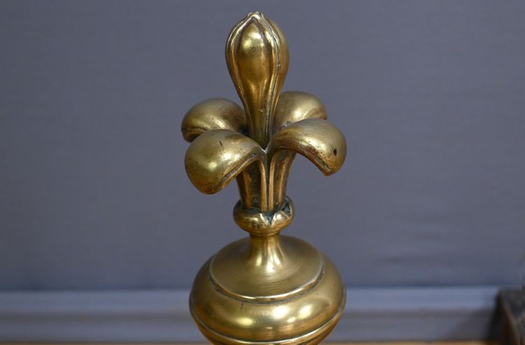 Pair of Gilded Bronze Chenets - 1st part 19th century