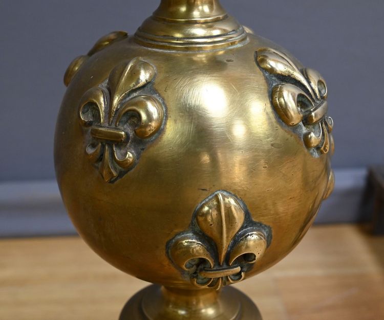 Pair of Gilded Bronze Chenets - 1st part 19th century