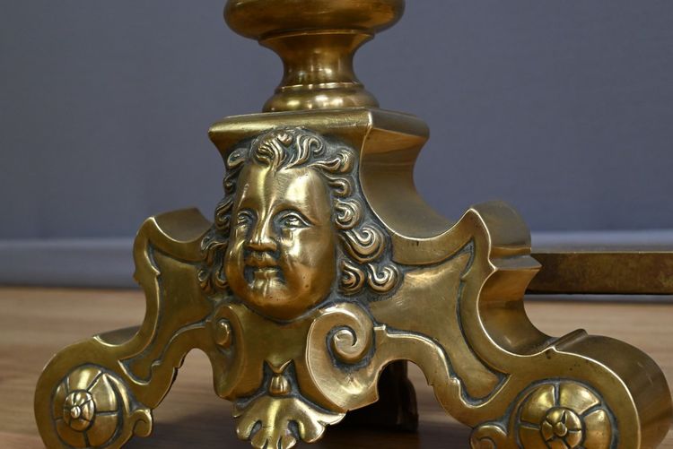 Pair of Gilded Bronze Chenets - 1st part 19th century