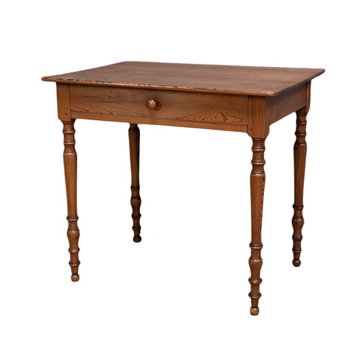 Petite Table Bureau en Pitchpin, style Louis-Philippe – Début XXe