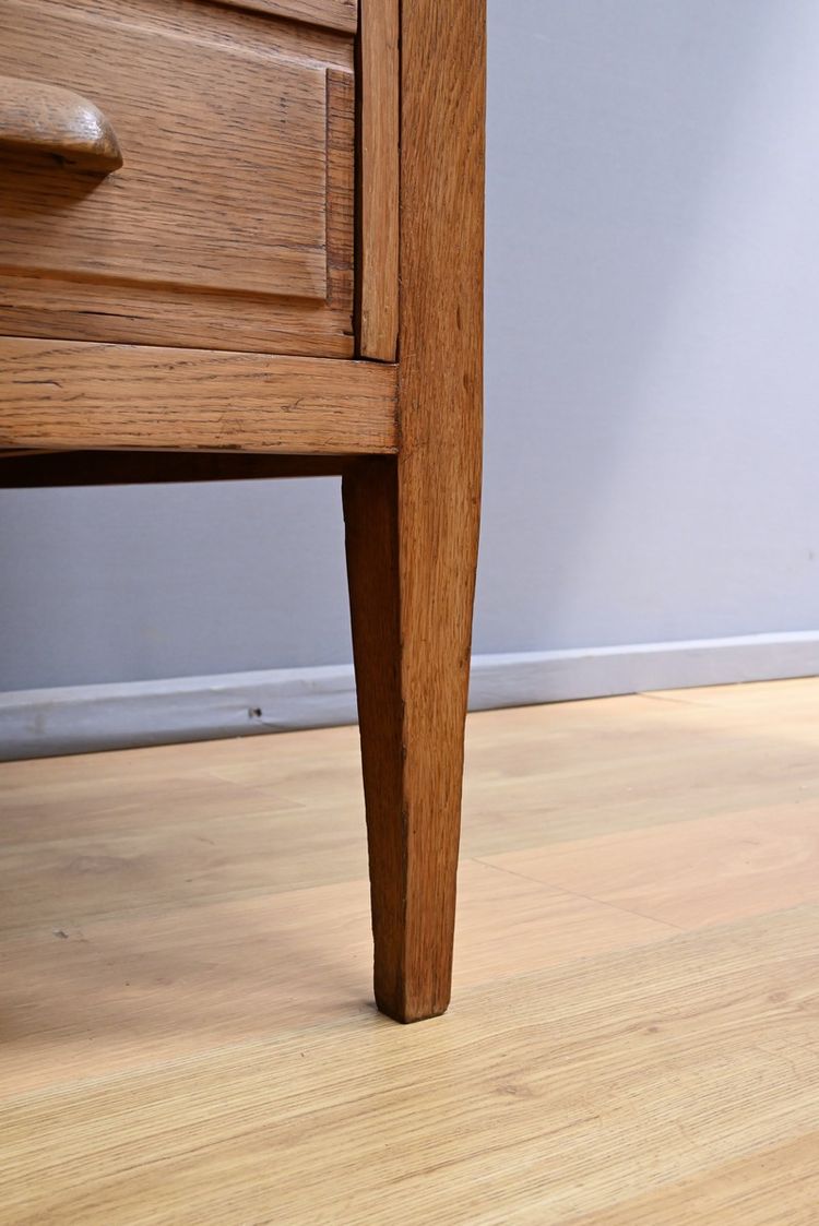 Solid oak pedestal desk, Régy - 1940