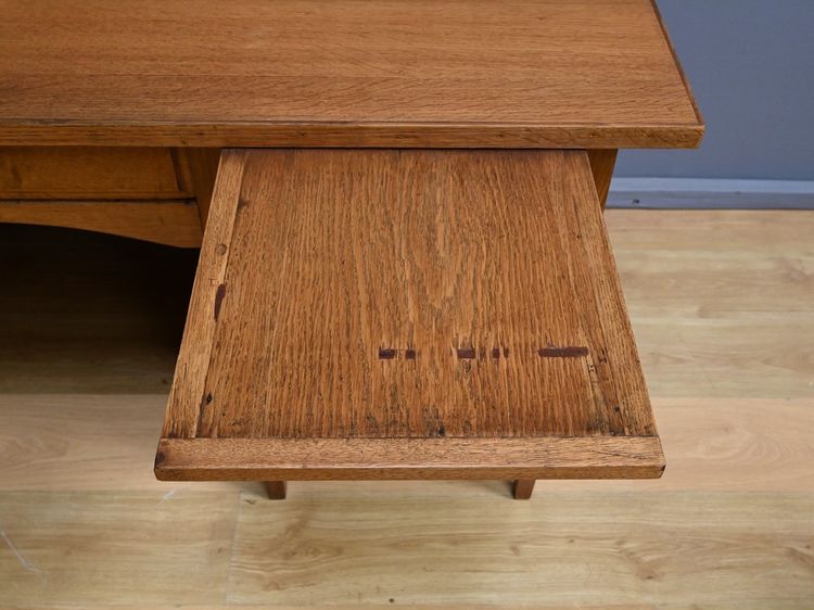 Solid oak pedestal desk, Régy - 1940