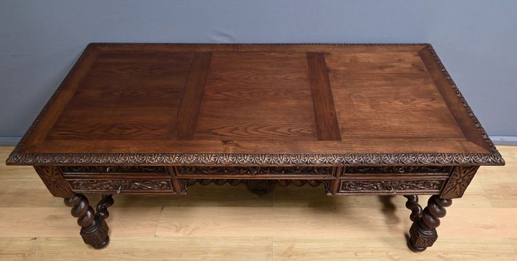 Bureau en Chêne, style Néo-Gothique – Fin XIXe