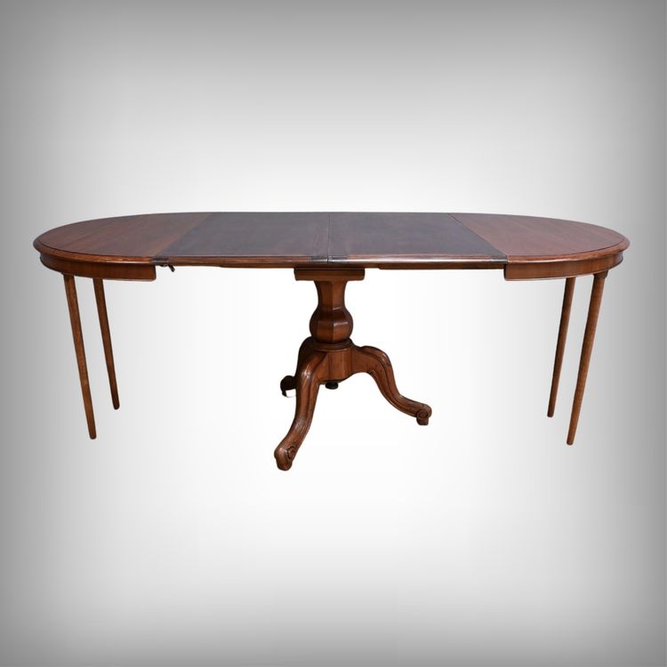 Mahogany Pedestal table with leaves - 2nd part XIXth century