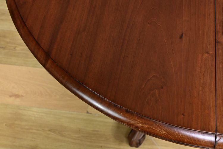 Mahogany Pedestal table with leaves - 2nd part XIXth century