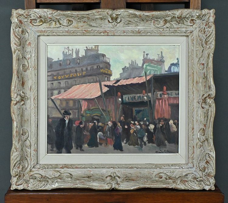 Scena di strada" di C. Subileau - Inizio XX secolo
