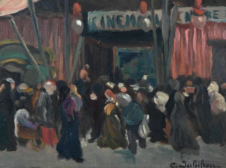 Scena di strada" di C. Subileau - Inizio XX secolo