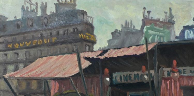 Scena di strada" di C. Subileau - Inizio XX secolo
