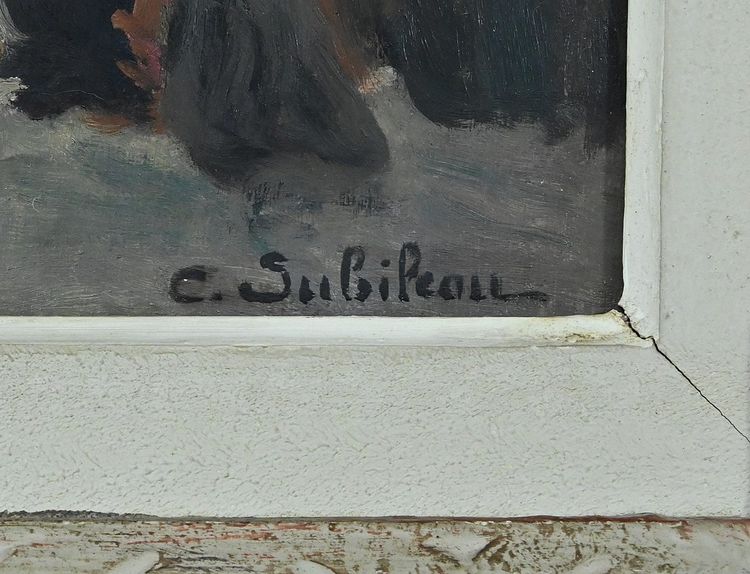 Scena di strada" di C. Subileau - Inizio XX secolo