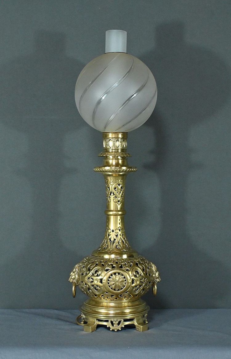 Lampe à Pétrole électrifiée en Laiton – 1920