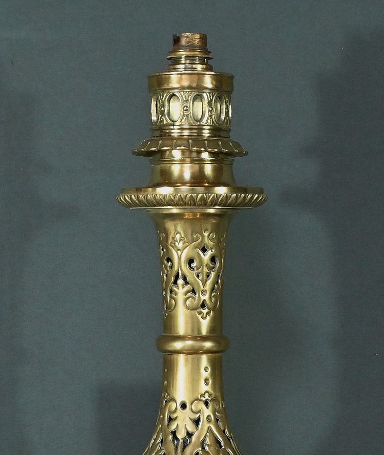 Lampe à Pétrole électrifiée en Laiton – 1920