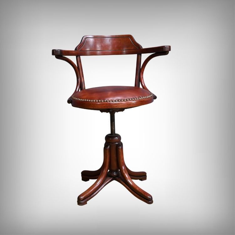 Stained Beech Office Chair, Thonet style - 1930