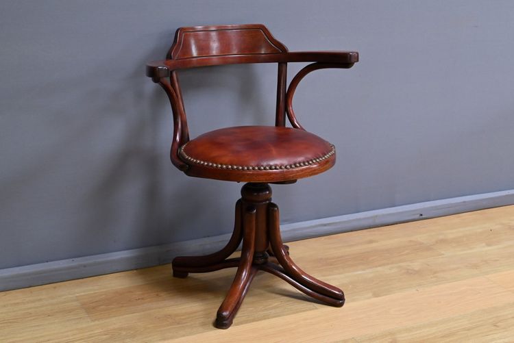 Stained Beech Office Chair, Thonet style - 1930