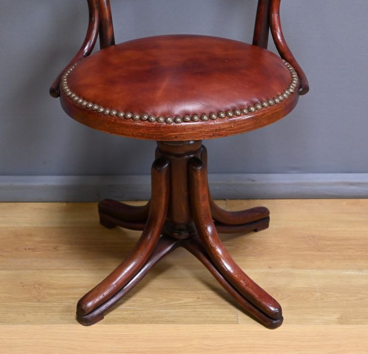 Stained Beech Office Chair, Thonet style - 1930
