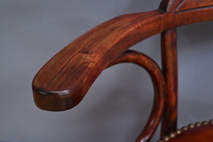 Stained Beech Office Chair, Thonet style - 1930