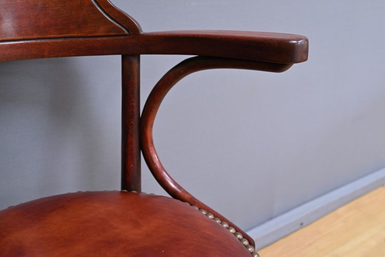 Stained Beech Office Chair, Thonet style - 1930