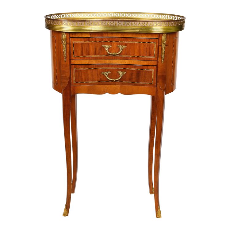 Table d’appoint de style Louis XV – Marqueterie & Bronze doré – France, XIXe siècle
