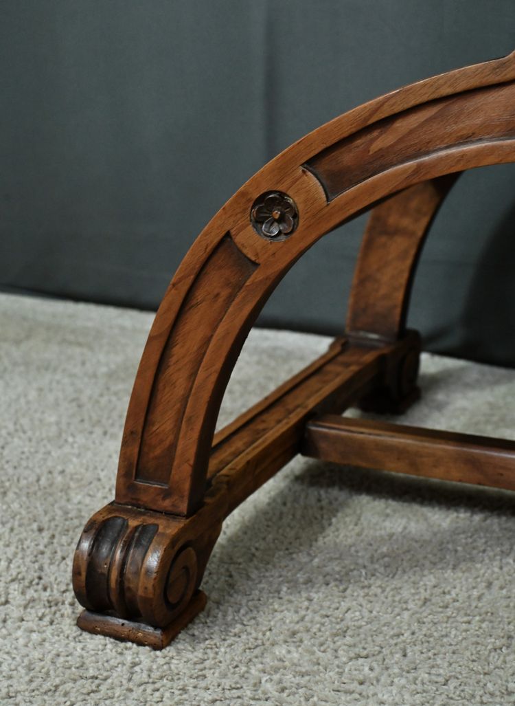 Pair of Dagobert Armchairs in Walnut, Medieval style - Late 19th century