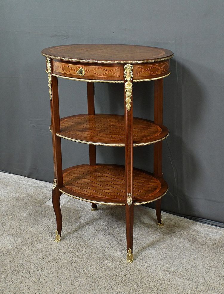 Petite Table de Salon en Marqueterie, style Transition Louis XV Louis XVI – Milieu XIXe
