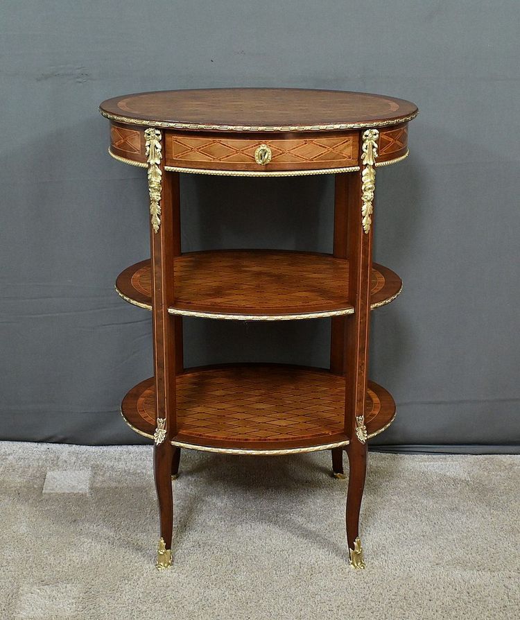 Petite Table de Salon en Marqueterie, style Transition Louis XV Louis XVI – Milieu XIXe