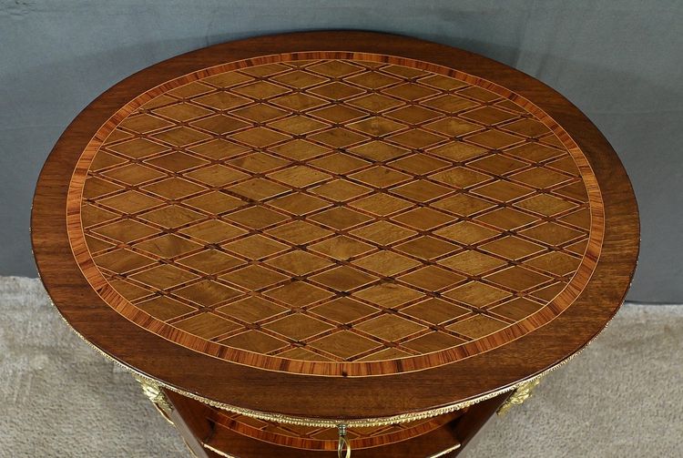Petite Table de Salon en Marqueterie, style Transition Louis XV Louis XVI – Milieu XIXe