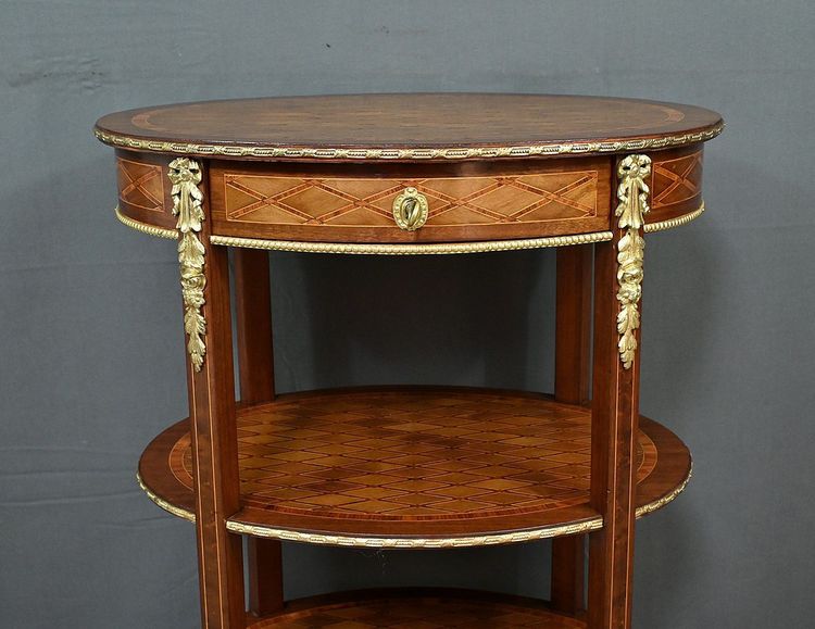 Petite Table de Salon en Marqueterie, style Transition Louis XV Louis XVI – Milieu XIXe