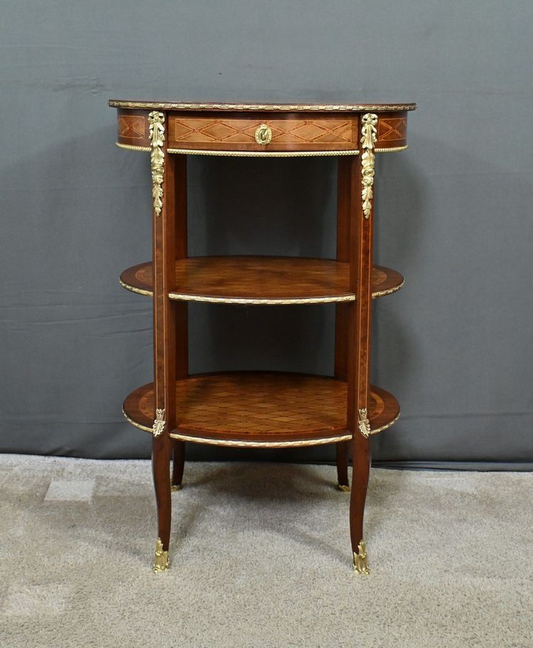Petite Table de Salon en Marqueterie, style Transition Louis XV Louis XVI – Milieu XIXe