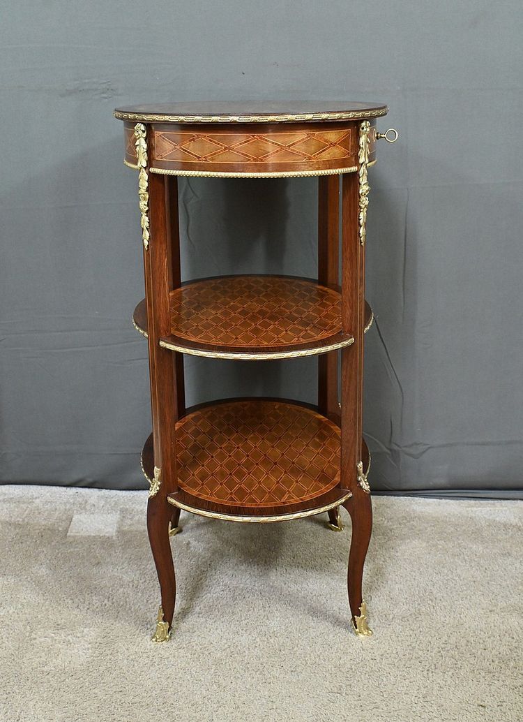 Petite Table de Salon en Marqueterie, style Transition Louis XV Louis XVI – Milieu XIXe