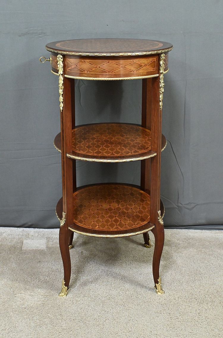 Petite Table de Salon en Marqueterie, style Transition Louis XV Louis XVI – Milieu XIXe