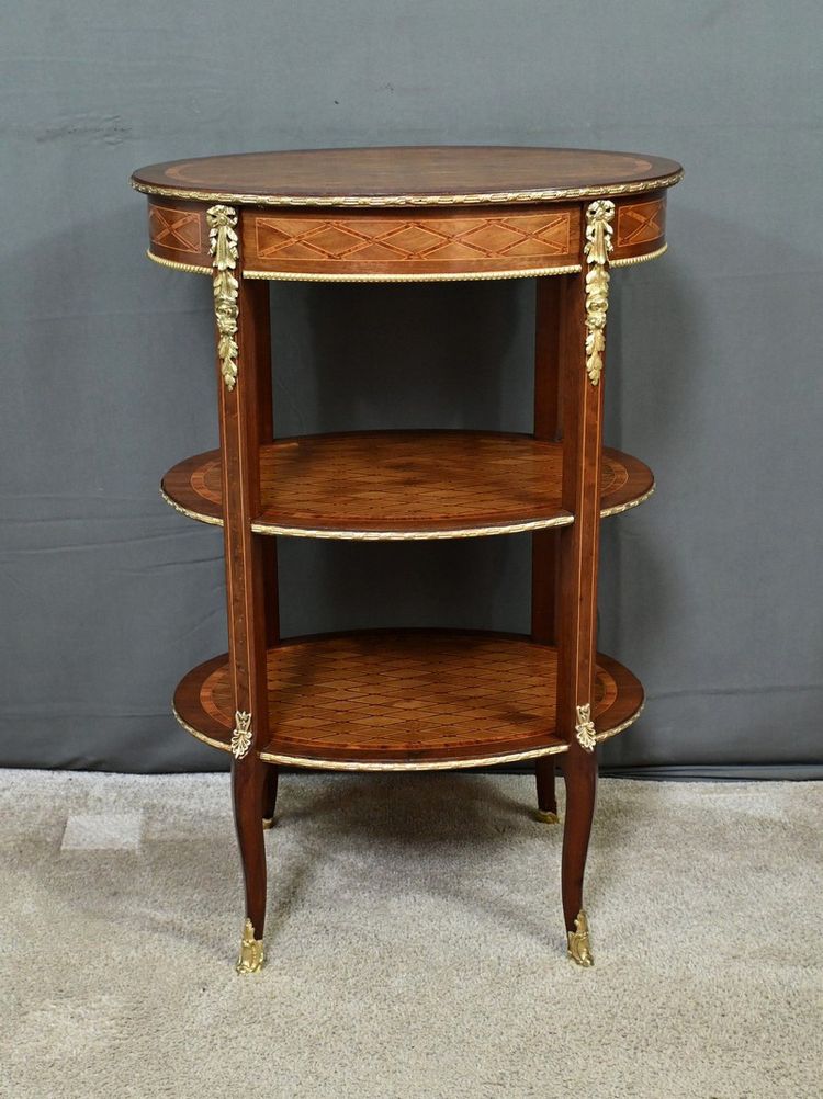 Petite Table de Salon en Marqueterie, style Transition Louis XV Louis XVI – Milieu XIXe