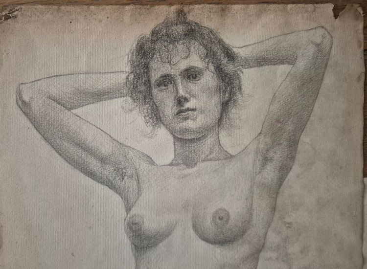 dessin de femme nue vers 1900