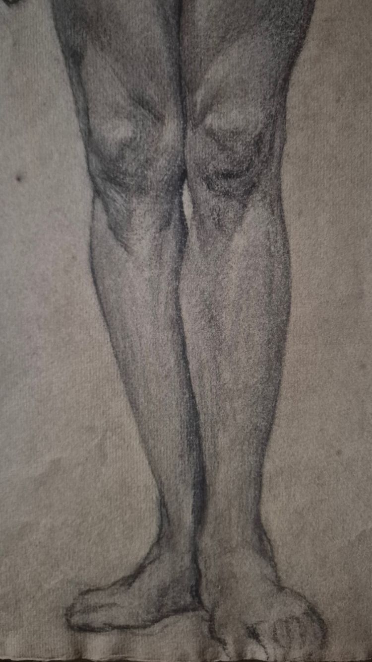 Drawing of a nude man, circa 1900