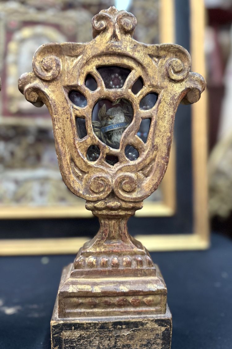 Pair of Baroque Reliquaries of Saints Fortunat and Sabine - 18th century