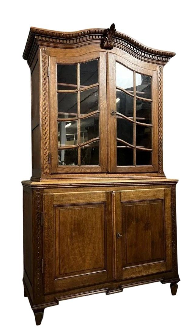 Dutch oak buffet bookcase in the style of the 18th century