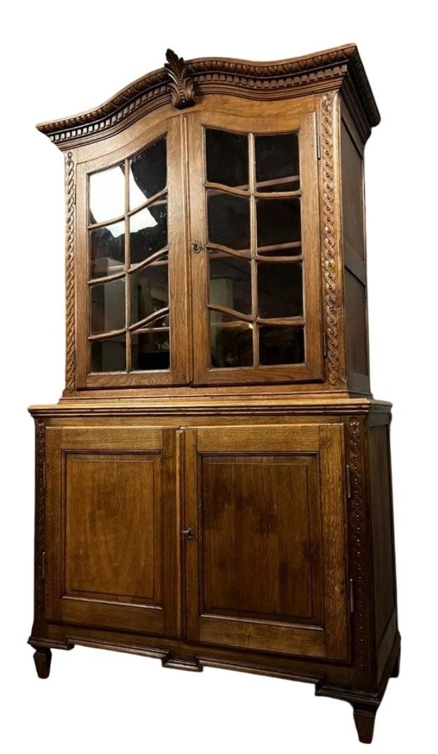 Dutch oak buffet bookcase in the style of the 18th century
