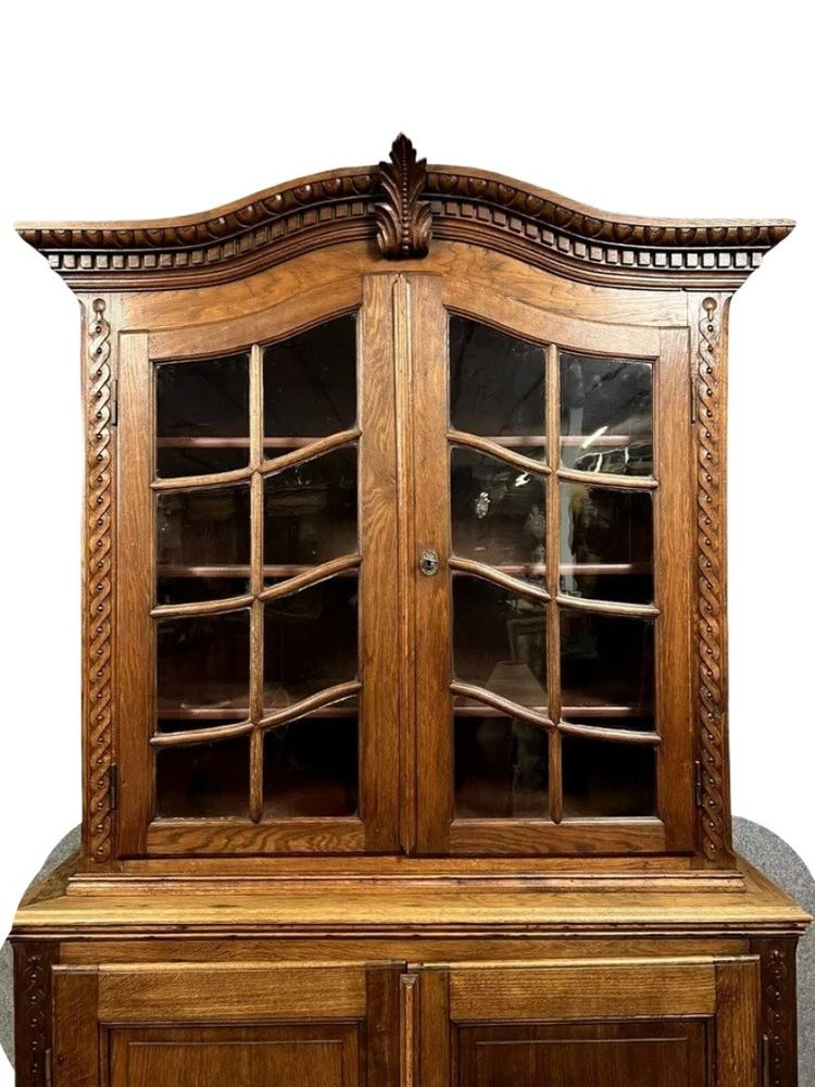 Dutch oak buffet bookcase in the style of the 18th century