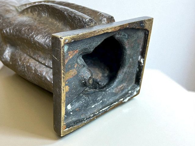 ANTIQUE PATINATED BRONZE REPRESENTING THE "VIRGIN AND CHILD", 42 CM HIGH